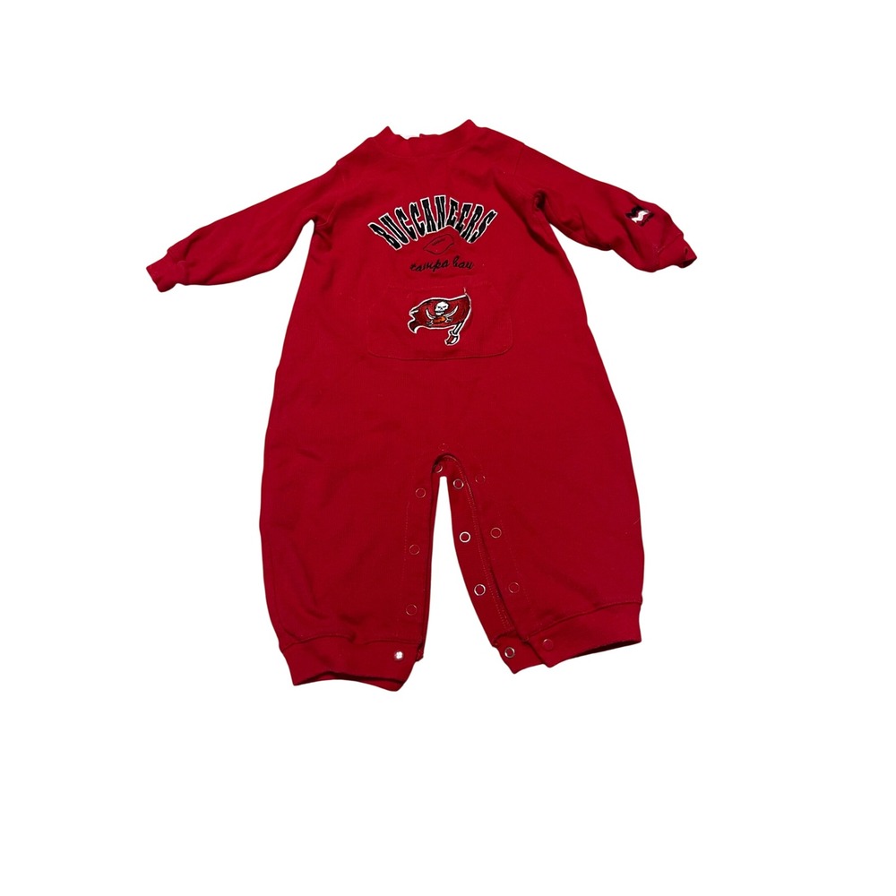 Vintage Mighty Mac Tampa Bay Buccaneers Red Baby Romper One Piece 18M NFL
